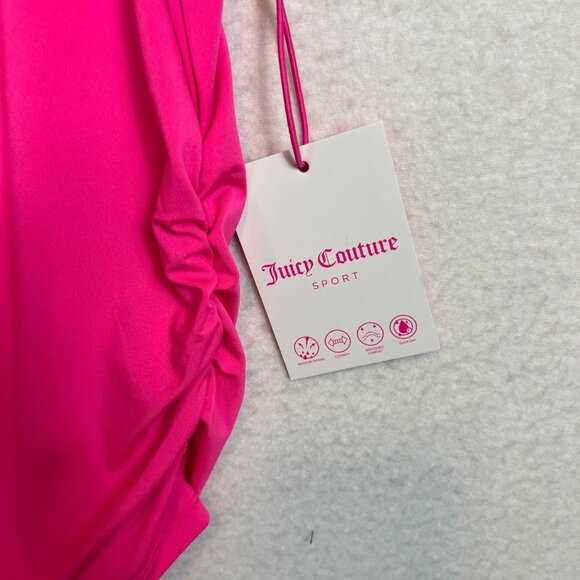 Juicy Couture Sport Womens Hot Pink Ruched T-Shirt XL Polyester/Spandex Lightwei - Picture 6 of 11